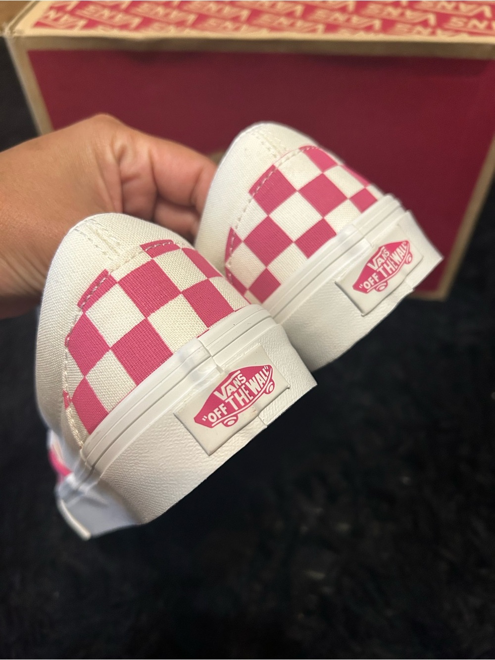 VANS off the wall checkerboard pink slip on shoes sneakers women’s 8 new - Picture 4 of 7